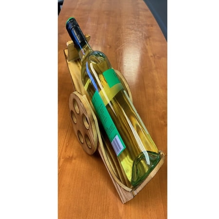 Contemporary Home Living 12  Wine Bottle Wooden Cart with Wheels