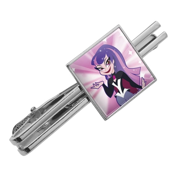 DC Super Hero Girls Zatanna Square Tie Bar Clip Clasp Tack- Silver or Gold