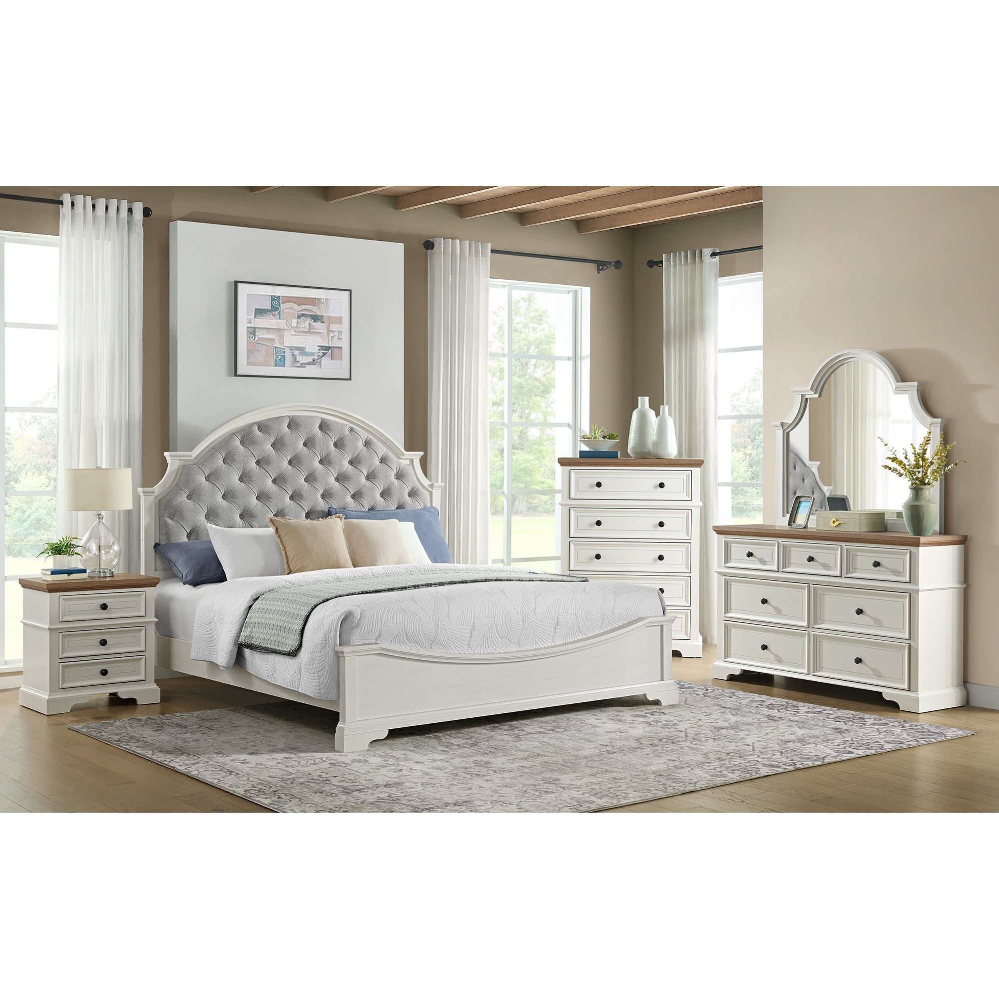 Picket House Furnishings Ulysses Youth Queen UPH 5PC Bedroom Set in White