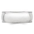 thumbnail image 5 of Auriga Fine Jewelry 14K White Gold 8mm Milgrain Half Round Men's Wedding Band Size- 7.5, 5 of 5