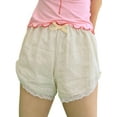 thumbnail image 2 of Musuos Women’s Lace Trim Shorts Elastic High Waist Little Bow Fitted Lounge Short Pants for Casual Daily, 2 of 9