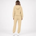 thumbnail image 4 of Women's 2 Piece Sets Fall Casual Outfits Drop Shoulder Full Zip Hooded Jacket Elastic Waist Sweatpants Daily Loungewear Suits Khaki L, 4 of 6