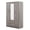 Gray + Plywood, variant on 3-Door Mirror  Wardrobe with 2 Drawers and Top Cabinet,White