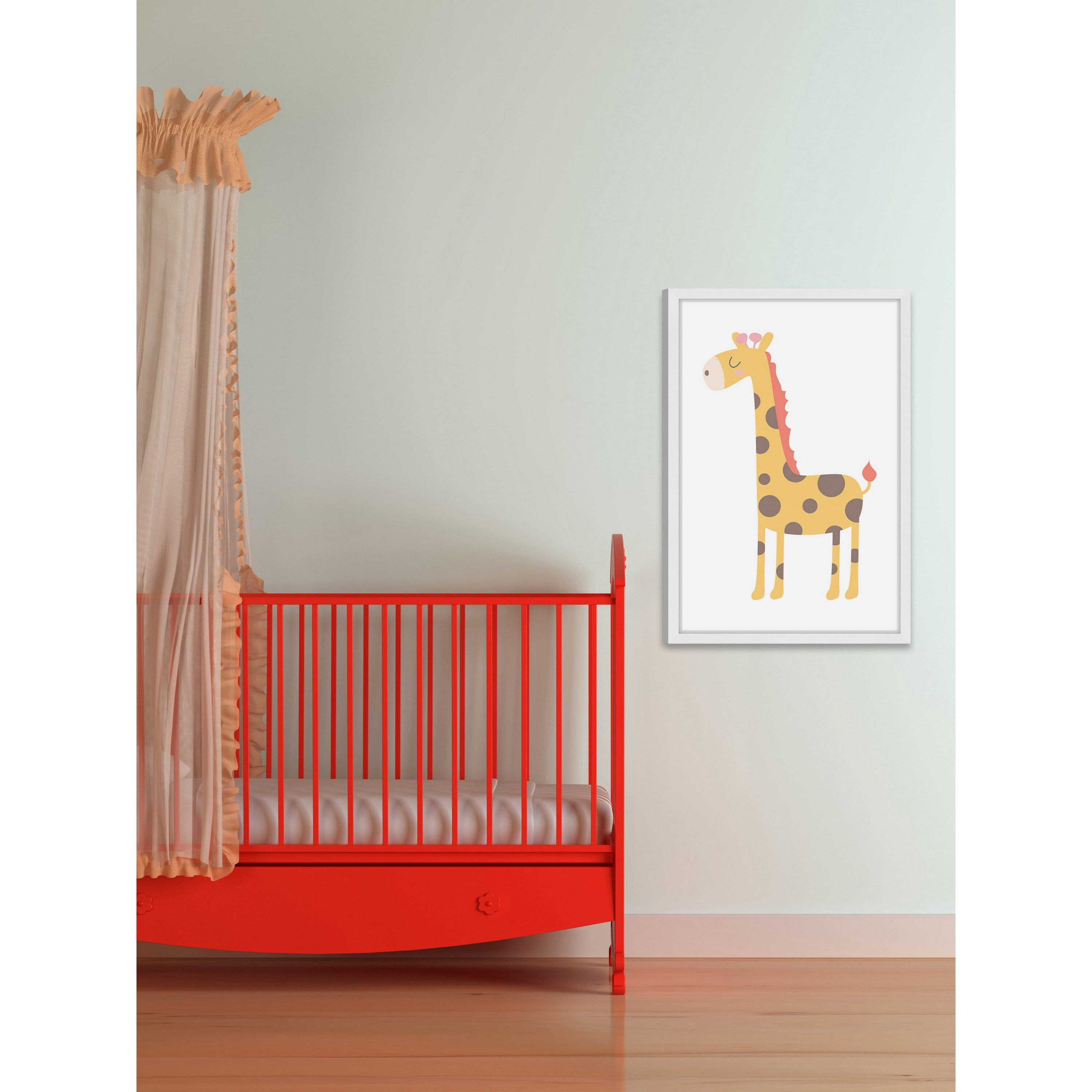 Marmont Hill "Happy Giraffe" by Shayna Pitch Framed Painting Print