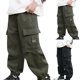 thumbnail image 5 of Odeerbi 5-14 Años Niños Cargo Pantalones Impermeable Softshell Pantalones Cortavientos Color Sólido Casual Straight Leg Pantalones de Trabajo Con Bolsillo, 5 of 5