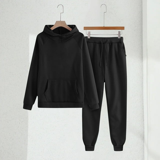 XIMIN Kid Girls 2 Piece Outfits Lounge Hoodie Sweatsuit Sets Oversized Solid Color Tracksuit Hoodie Sweatshirt Baggy Fall Comfy Sweatpants with Pockets Lounge Set