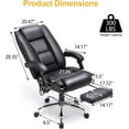 thumbnail image 3 of HOMREST 4-Point Massage Executive Office Chair with Footrest,Heated Reclining Chair with Lumbar Back Support,Ergonomic Desk Chair with Armrest, Computer Desk Chair for Home Office(Black), 3 of 19