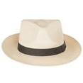 thumbnail image 2 of Retro Panama Straw Fedora Hat - XL - Natural, 2 of 3