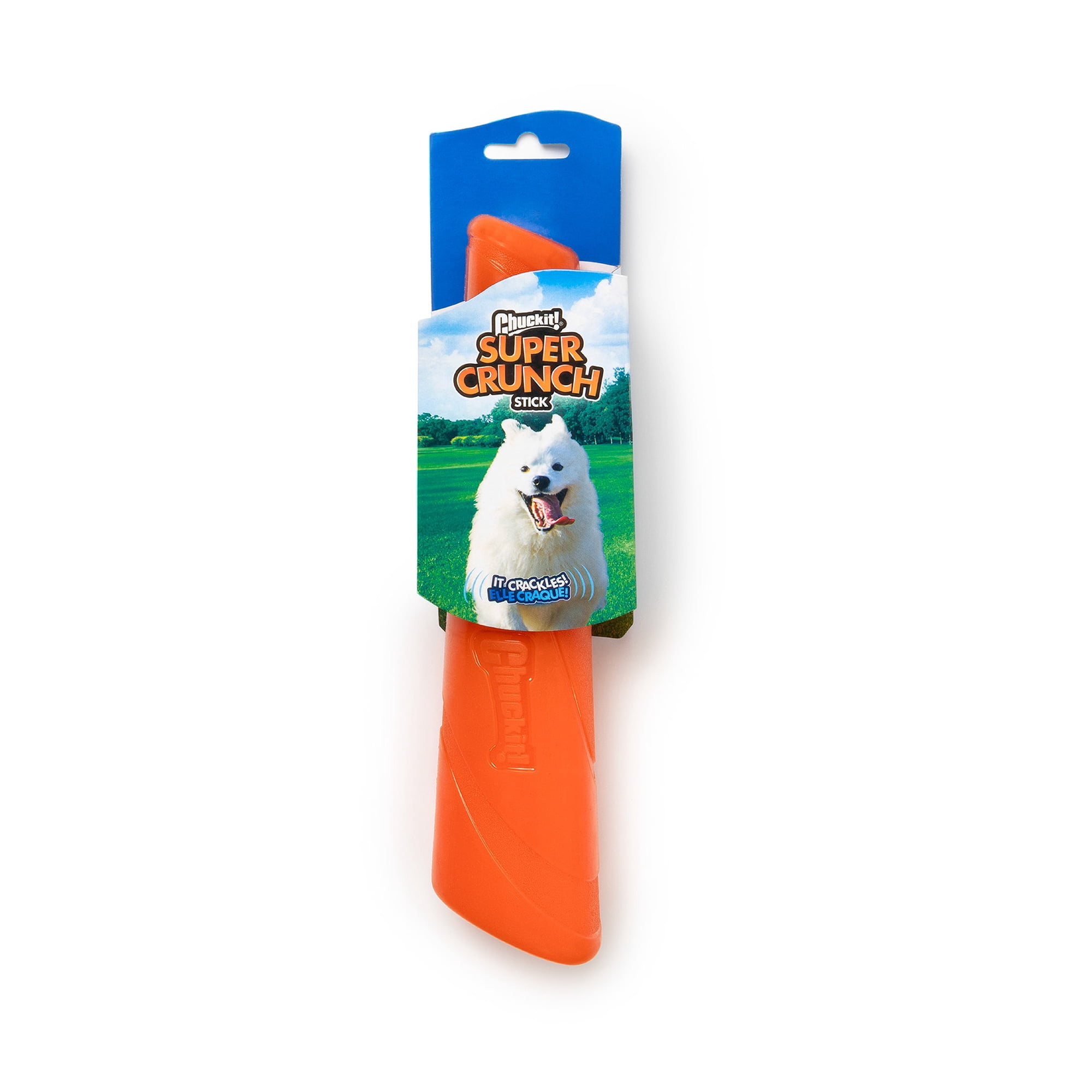 Chuckit! Super Crunch Dog Stick Fetch Toy for Dogs with Crackle Sounds, 9.2" Long for All Size Breeds, Pack of 1