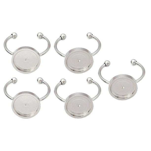 5Pcs Stainless Steel Jewelry Making Supplies Round Tray DIY 8mm 