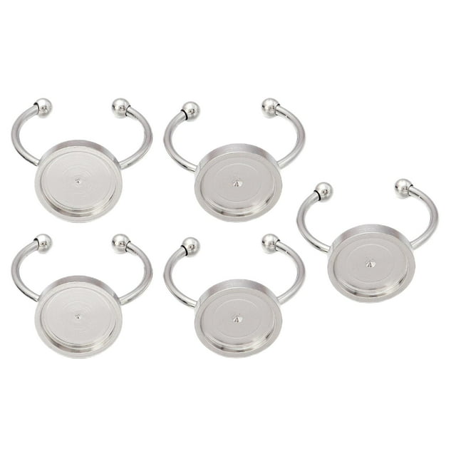 Base de s inoxidable de 5 uds, suministros de fabricación , ajustes , bandeja de cabujón, bandejas de artesanales Plata 6mm Macarena base de anillos