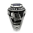 thumbnail image 3 of Men's Stainless Steel Montana Blue Stone Professional Truck Driver Ring, 3 of 7