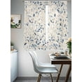 thumbnail image 5 of Sheer Curtains 63 Inches Long, Blue Botanical Light Filtering Window Curtains for Living Room/Bedroom, Farmhouse Spring Summer Plant Rod Pocket Voile Sheer Curtain Drapes, 52"W x 63"L, 2 Panels, 5 of 8