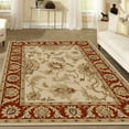 thumbnail image 2 of Radici Usa Como Area Rug 1621 Ivory/Brick Italian Bordered 5' 5" x 7' 7" Rectangle, 2 of 2