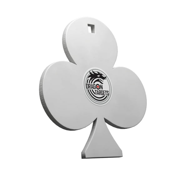 Dragon Targets  3/8 inch Thick Laser Cut Poker Club, Painted AR500 Steel Targets Made in USA, (Club)