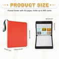 thumbnail image 2 of Uxcell 9 Pocket Trading Card Binder, 900 Slot PU Zip Card Collection Album Holder Red, 2 of 7