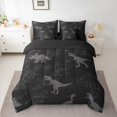 thumbnail image 2 of Feelyou Cartoon Dinosaur Bedding Comforter Set 7pcs, Black Camo Abstract Full Bedding Set, 2 of 8