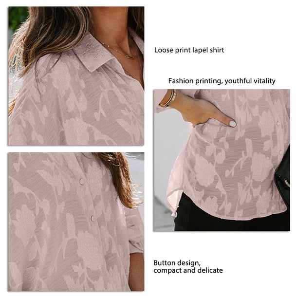 Camisa De Moda Para Mujer, Camisa De Manga Larga Con Solapa Elegante Para Mujer Para Ir De Compras Para Vacaciones ANGGREK Ocean Broad Surfboard Fins