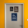 thumbnail image 4 of Signs ByLITA Portrait Round Cafeteria Refreshments Door or Wall Sign Easy Installation | Directing Artists & Co-Workers | Music | Concert | Festivals Sign (Ivory/Dark Brown) - Large, 4 of 8