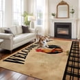 thumbnail image 3 of WELCOME TO MY FARMHOUSE Washable Living Room Rugs 5'x7', Country Rooster Brown Stripe Red Barn Retro Low Pile Throw Large Area Rugs Non-Slip Sturdy Edge Binding Carpet for Dining Room Bedside Kitchen, 3 of 9