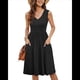 thumbnail image 1 of Vestidos de Verano para Mujer 2025, Informales, Sin Mangas, para Vacaciones en la Playa, Fluidos, Midi, con Bolsillos. Negro L, 1 of 5