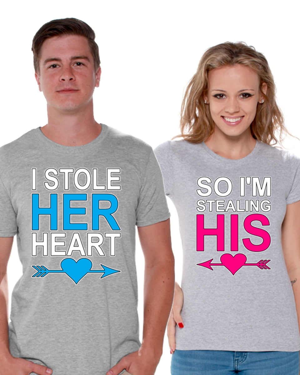 Awkward Styles I Stole Her Heart So I'm Stealing His T shirt for Couples Funny Valentines Day