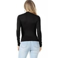 thumbnail image 4 of Women's Basic Mock Neck Slim Fitted Long Sleeve Pullovers Tee Tops, 4 of 5