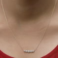 thumbnail image 4 of 5-Stone Necklace For Women | 0.85 Carat Round Shape Lab Grown Diamond Tow Tone Choker Necklace In 14K Solid Yellow Gold Jewelry Gifts For Her With 18" Cable Chain (0.85 Cttw), 4 of 7