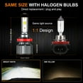 thumbnail image 2 of CHUSYYRAY LED Headlight H9 High Beam H11 Low Beam Blubs Combo Kit 6500K Diamond White Super Bright 4X, 2 of 8