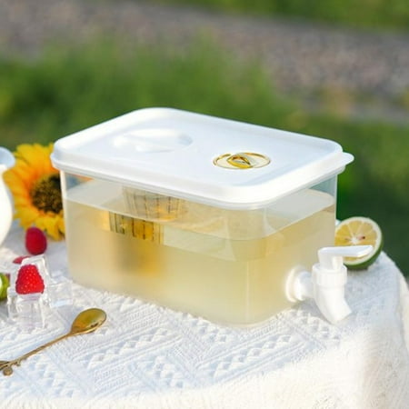

New 2024 Kitchen Utensils & Gadgets Clearance Refrigerator Drink Dispenser Fridge Cold Kettle Jar Transparent Leak Proof Beverages Storage Container with Spigot and Lid Drink Bucket for Juices Iced