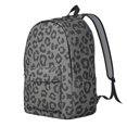 thumbnail image 2 of Black and Gray Leopard Print Backpack for School, Cute School Bag with Adjustable Shoulder Straps and Padded Back, 15.7"x11.8"x5.5", 2 of 5
