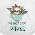 thumbnail image 4 of Inktastic Teacup Raccoon I Love My Papou Boys or Girls Baby Bib, 4 of 4