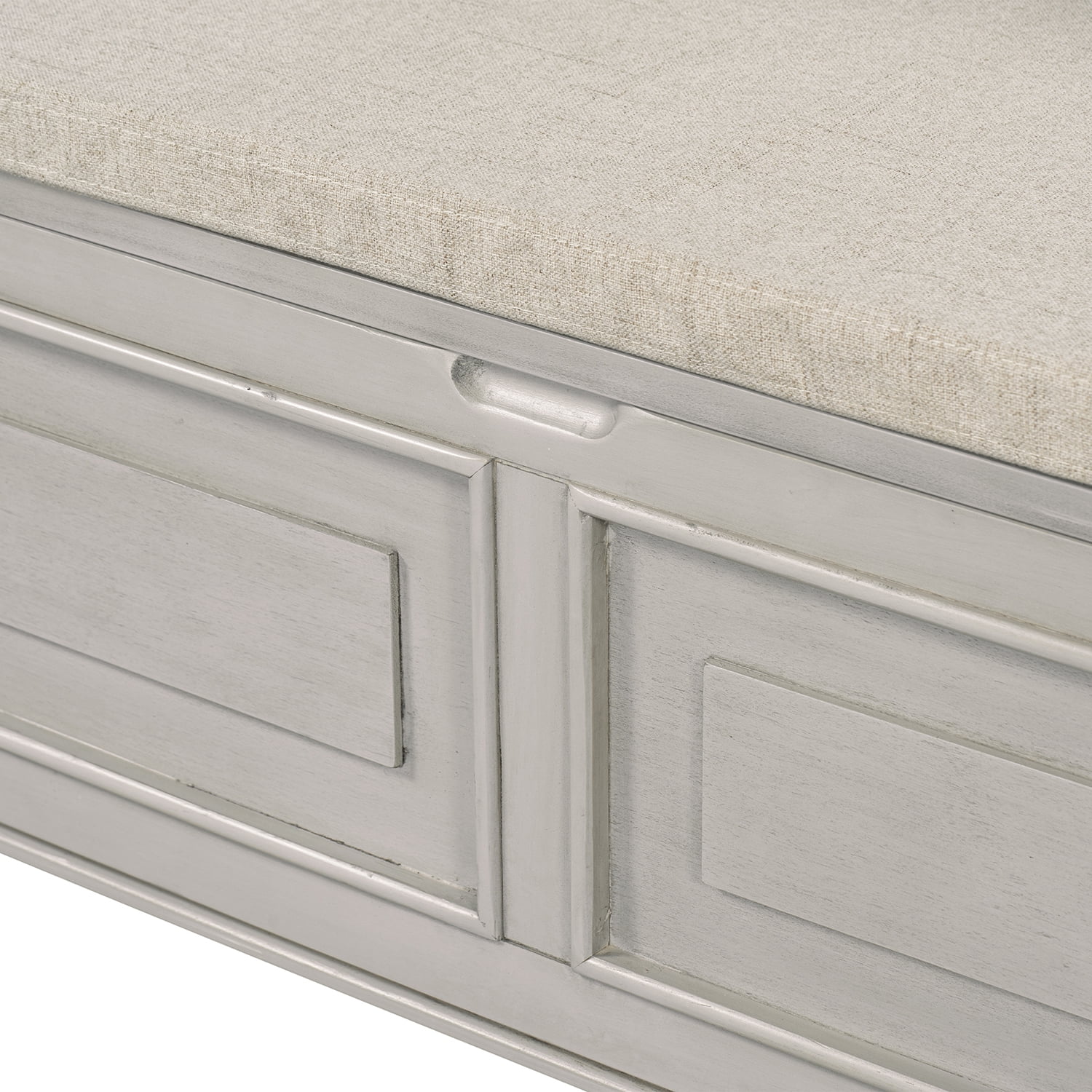 Kadyn 42" Entryway Multifunctional Storage Bench, Pine Storage Bench with Safety Hinge, Rustic Style Solid Wood Entryway Bench for Living Room, Gray Wash