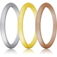 thumbnail image 4 of ATJIA 10 Rings Pack Silicone Wedding Ring for Women Men Thin and Stackable Silicone Rubber Glitters Rings for Love Couple, 4 of 6