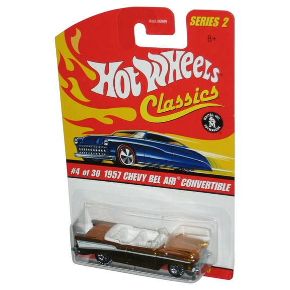 Hot Wheels Classics Series 2 (2005) Gold 1957 Chevy Bel Air Convertible Car 4/30