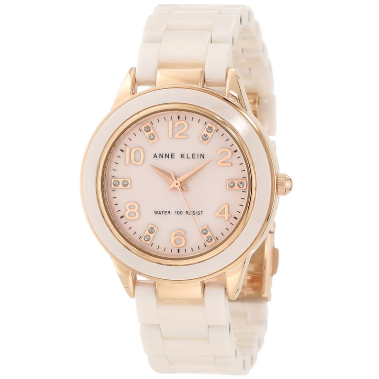 Anne Klein white and rose gold ceramic strap watch Anne Klein White Ceramic Crystal Bezel Women main image 3