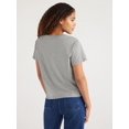 thumbnail image 2 of Free Assembly Women's Cotton Cropped Boxy Tee with Short Sleeves, Sizes XS-XXL, 2 of 4