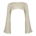 thumbnail image 3 of Top corto de crochet de manga larga para verano, tejido de punto, malla hueca, para mujer, 2024, tops de crochet Y2k, jersey de calle, 3 of 5