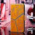 thumbnail image 2 of Funda de piel sintética y TPU con diseño geométrico para iPhone XR, color amarillo, 2 of 5