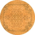 thumbnail image 1 of Ahgly Company Indoor Round Abstract Orange Modern Area Rugs, 8' Round, 1 of 4