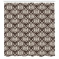 thumbnail image 3 of Ambesonne Damask Shower Curtain, Victorian Blooming Foliage, 69"Wx84"L, Brown and Beige, 3 of 3