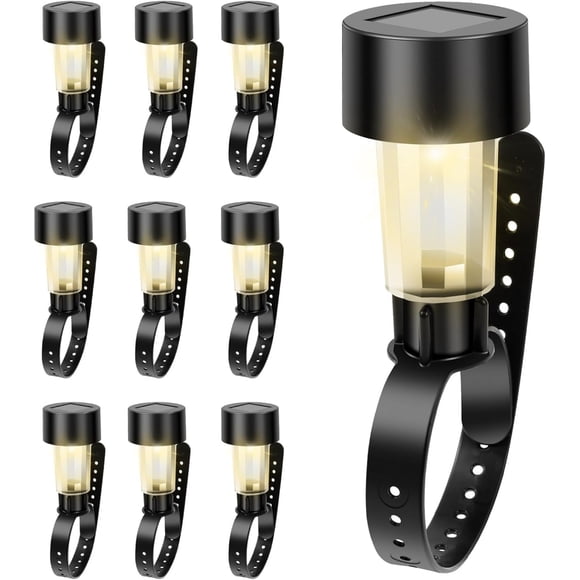 FHKOEGHS Lumières Solaires pour Piscine 10 Pack, Lumières de Piscine pour Piscines hors Sol Encadrées, Lumières Solaires LED Étanches pour Piscine, Éclairage Extérieur pour Jardin