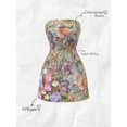 thumbnail image 3 of Multicolor Floral Print Strapless Mini Dress With 3D Flower Appliqués, 3 of 8