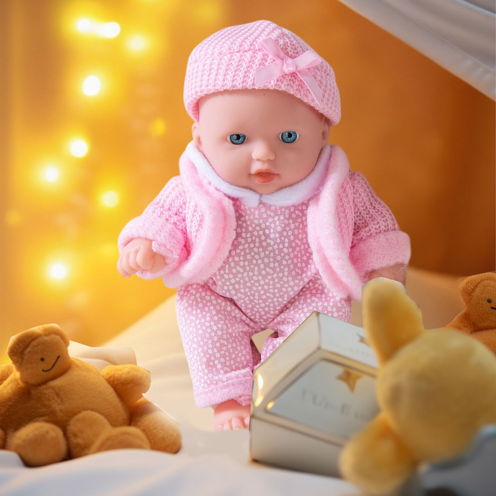 SPOORYYO Reborn Doll, Vinyl Simulation Companion with Realistic Features and Weighted Body for Soothing Comfort