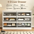 thumbnail image 2 of 6 Drawer Dresser, Wood Chest of Drawers for Bedroom, White Modern Storage Cabinet Dresser Organizer Unit for Living Room, Closet, 2 of 11