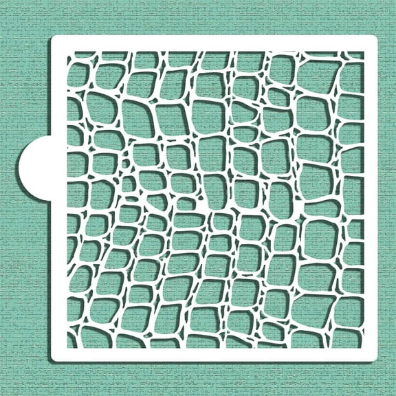 Crocodile Skin Cookie and Craft Stencil | CM216 by Designer Stencils | Cookie Decorating Tools | Baking Stencils for Royal Icing, Airbrush, Dusting Powder
