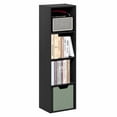 thumbnail image 2 of Furinno PASIR Book Shelf, 4-Tier Bookcase, Bookshelf, Open Storage Shelf, 9 x 12 x 42 Inches, for Home Office, Living Room, Darkwood, 2 of 5