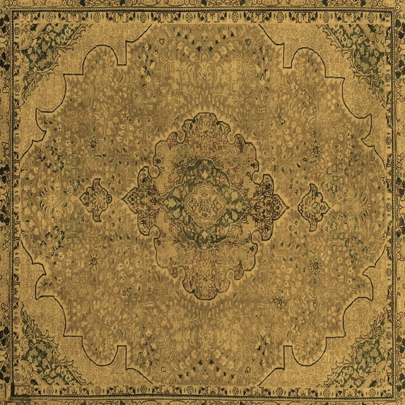 Ahgly Company Indoor Square Abstract Brown Modern Area Rugs, 3' Square