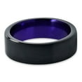 thumbnail image 2 of P. Manoukian Tungsten Wedding Band Ring 6mm for Men Women Purple Black Flat Cut Brushed Polished Lifetime Guarantee Size 5.5, 2 of 3