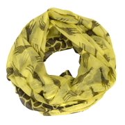Peach Couture Retro Neon Animal Print Infinity Loop Scarf (Light Yellow)